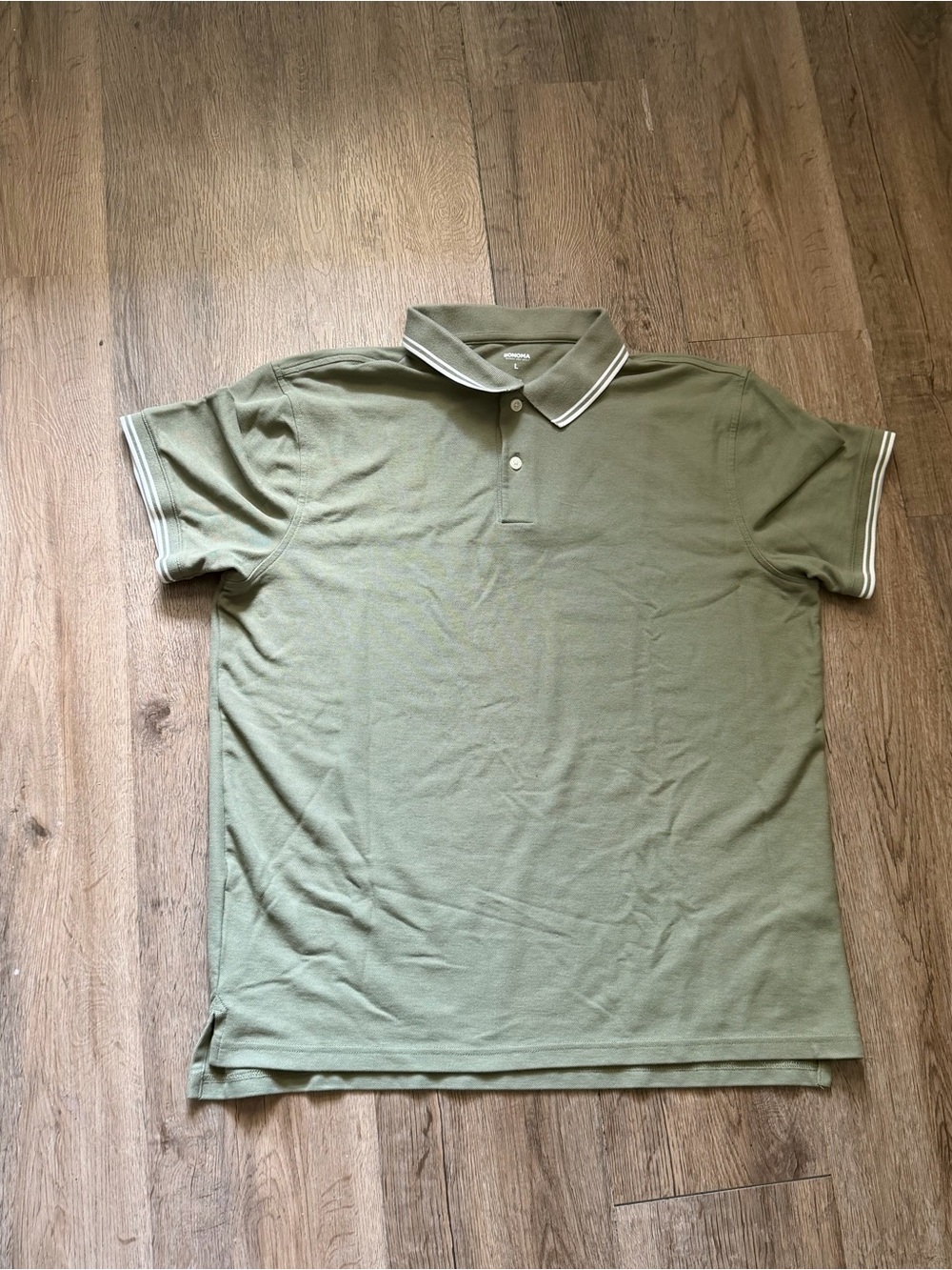 Sonoma Men’s Polo Shirts Lot of 2 Size L Navy & Green Solid Short Sleeve - Picture 5 of 6